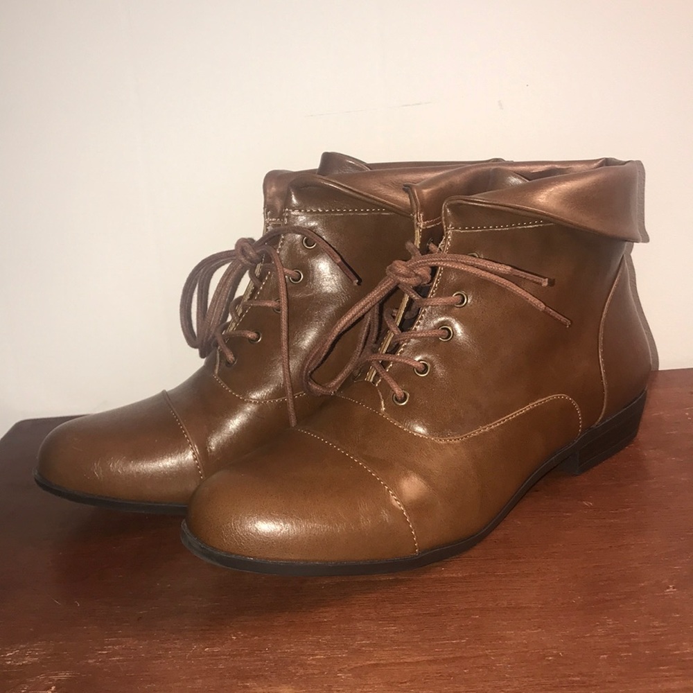Comfortview brown lace up ankle boots